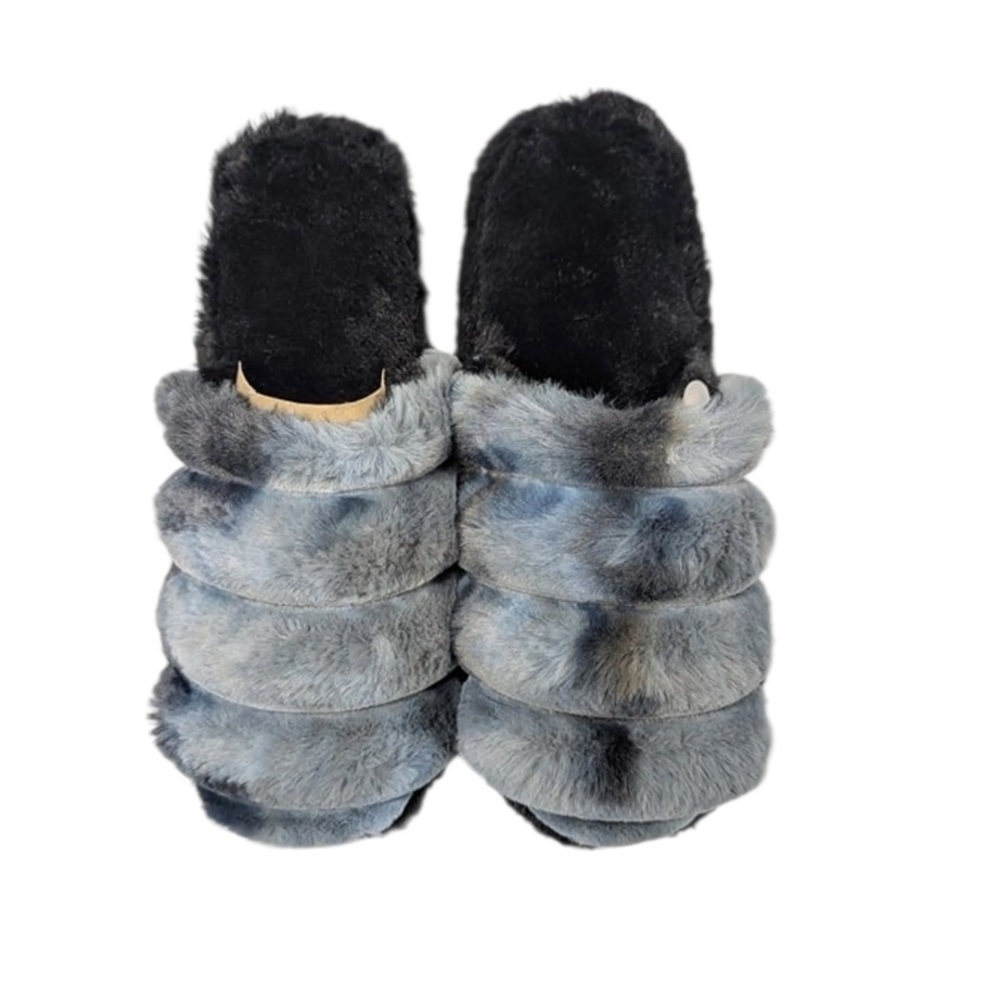 Jenni Women's Faux Fur Tie Dye‎ Slippers Gifts Stocking Stuffer Winter Cushioned